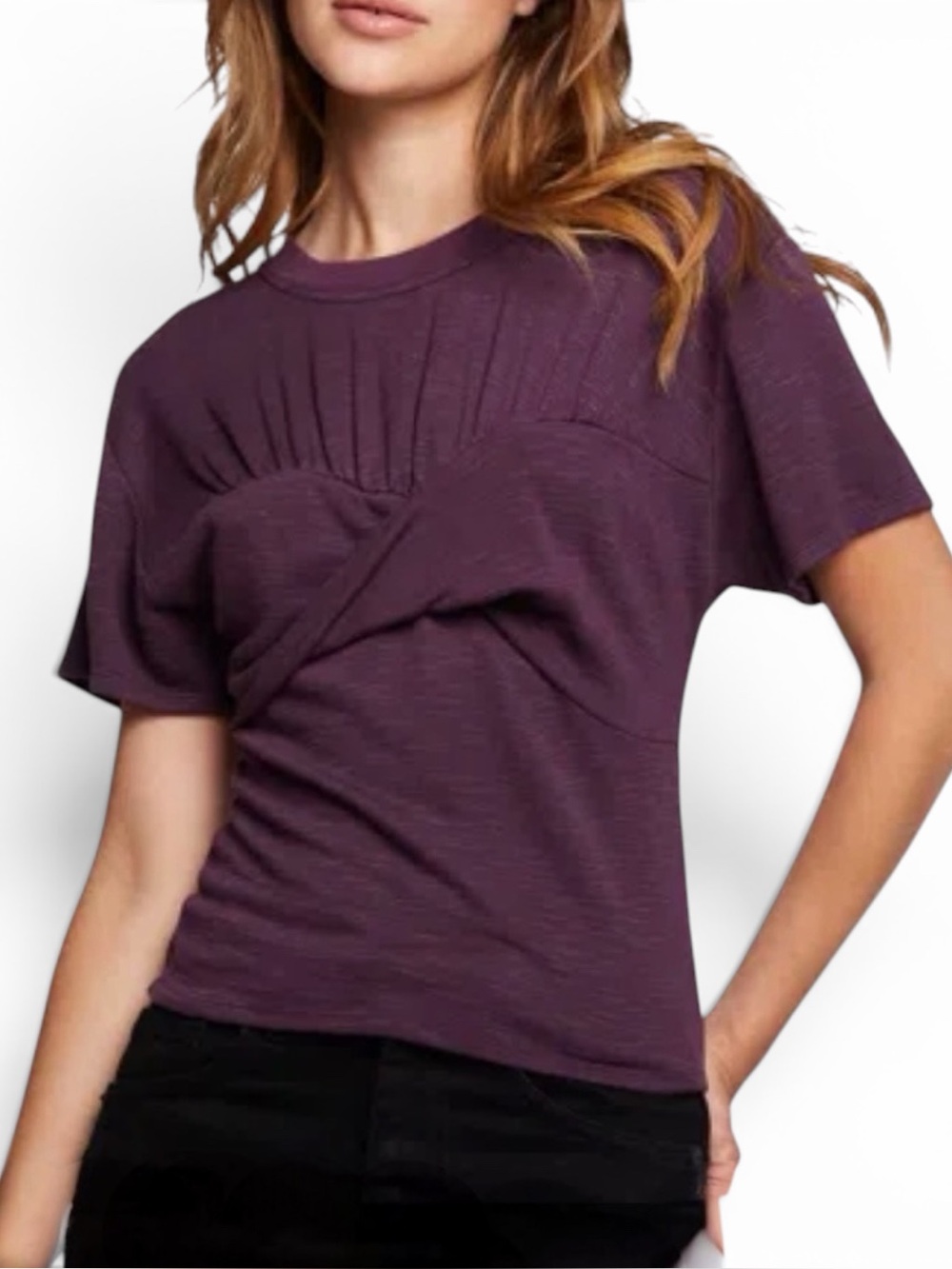 NWT CHASER Soft Gauge Evelynn Tee in Plum Perfect, Small